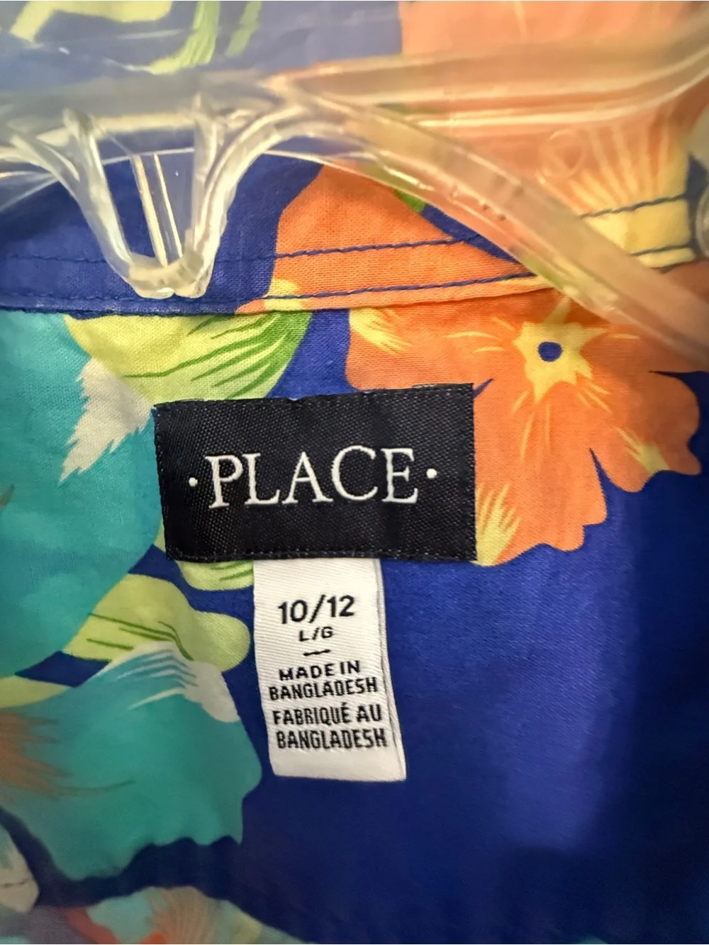 The Children’s Place Boys Purple Tropical Floral Button-Up Shirt
